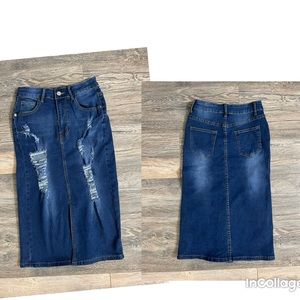 New Girls Distressed ￼Jean Skirt.